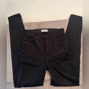 madewell black high rise skinny jeans